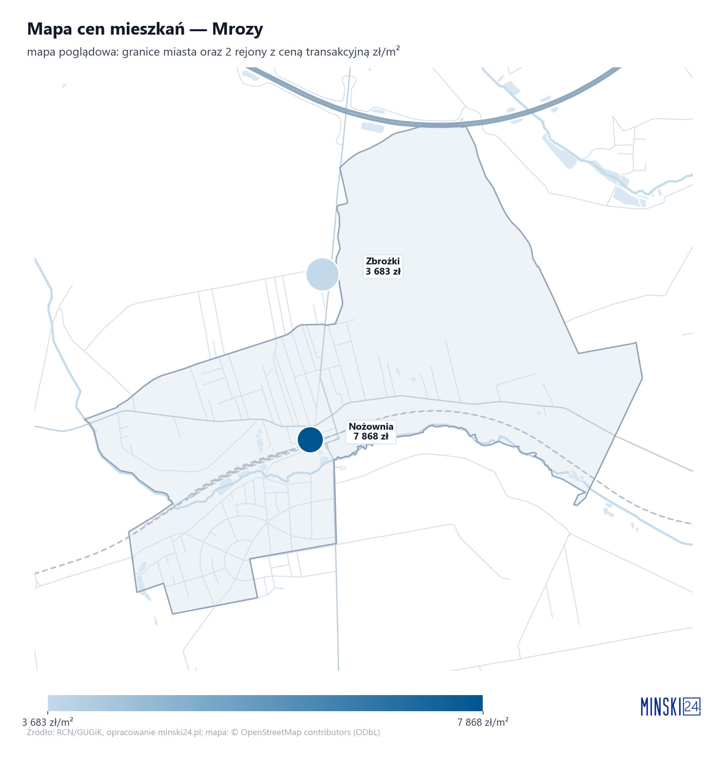 Mapa cen mieszkań - Mrozy