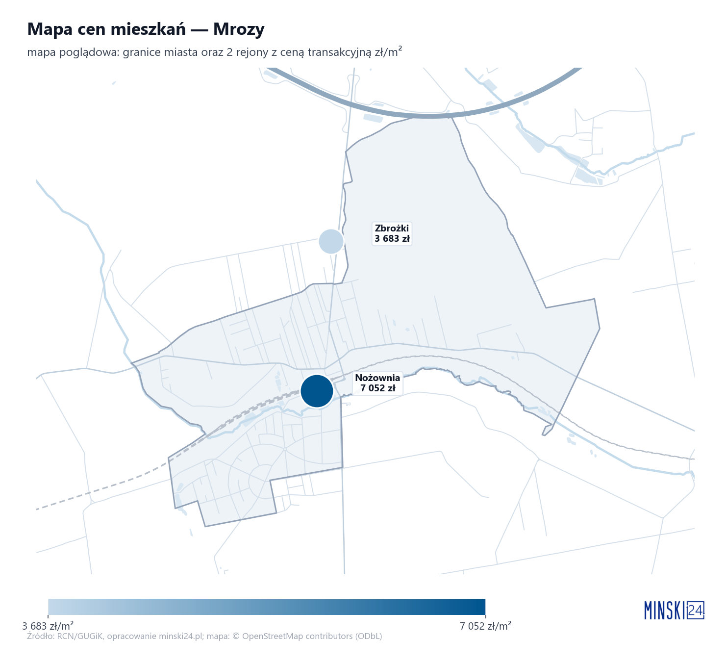 Mapa cen mieszkań - Mrozy