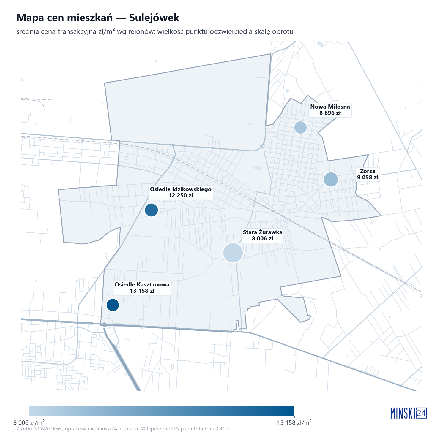 Mapa cen mieszkań - Sulejówek