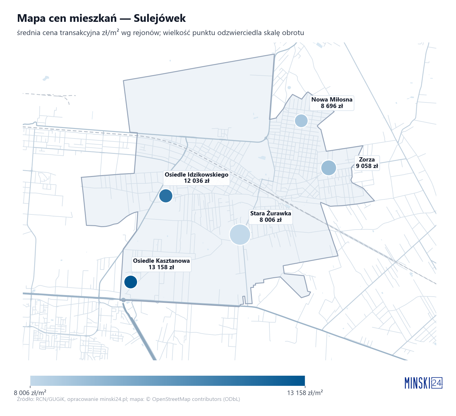 Mapa cen mieszkań - Sulejówek
