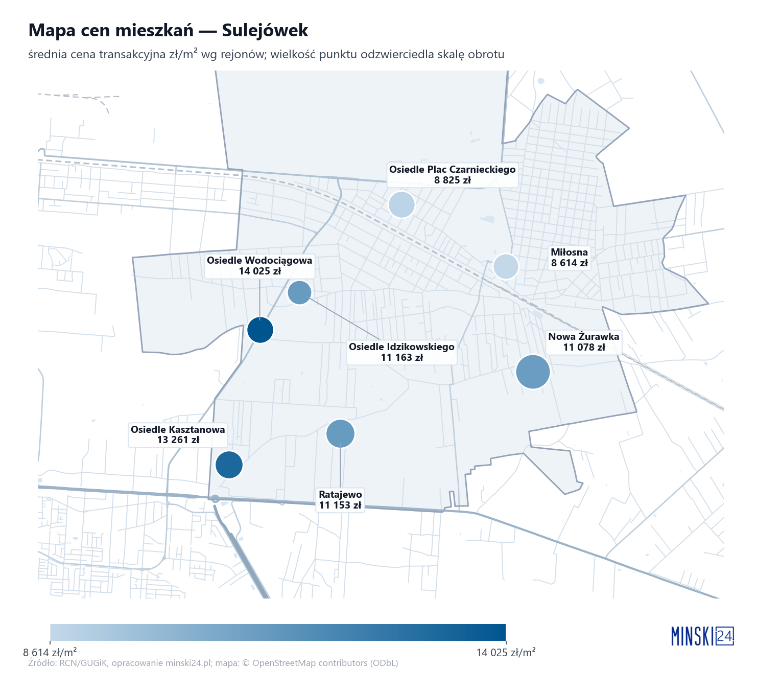 Mapa cen mieszkań - Sulejówek
