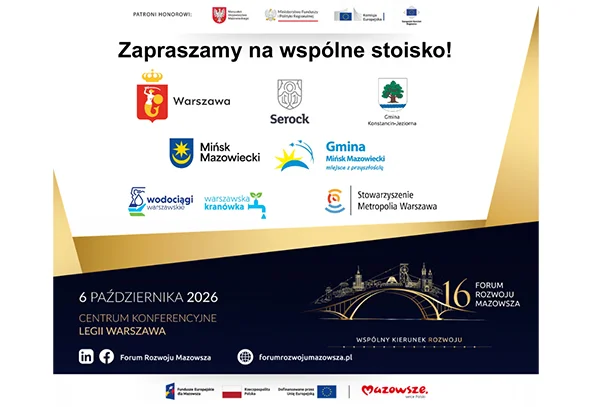 Grafika promocyjna wydarzenia 16. Forum Rozwoju Mazowsza