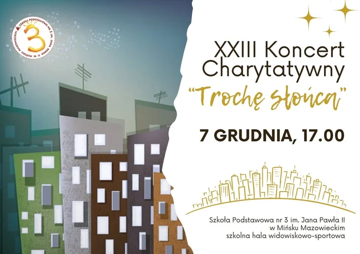 Grafika promocyjna wydarzenia 23. Koncert Charytatywny „Trochę słońca” — Mińsk Mazowiecki