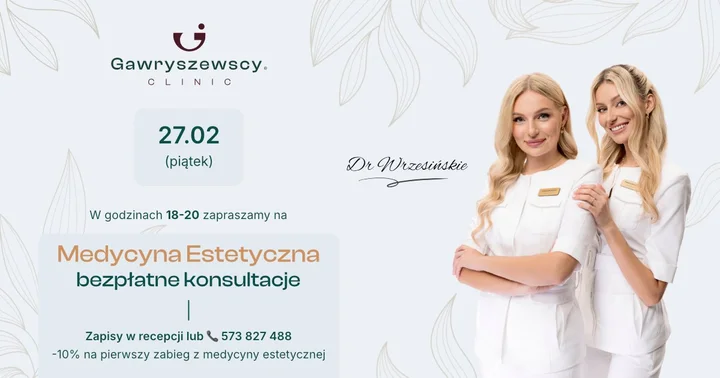 Grafika promocyjna wydarzenia Bezpłatne konsultacje z medycyny estetycznej | Mińsk Mazowiecki