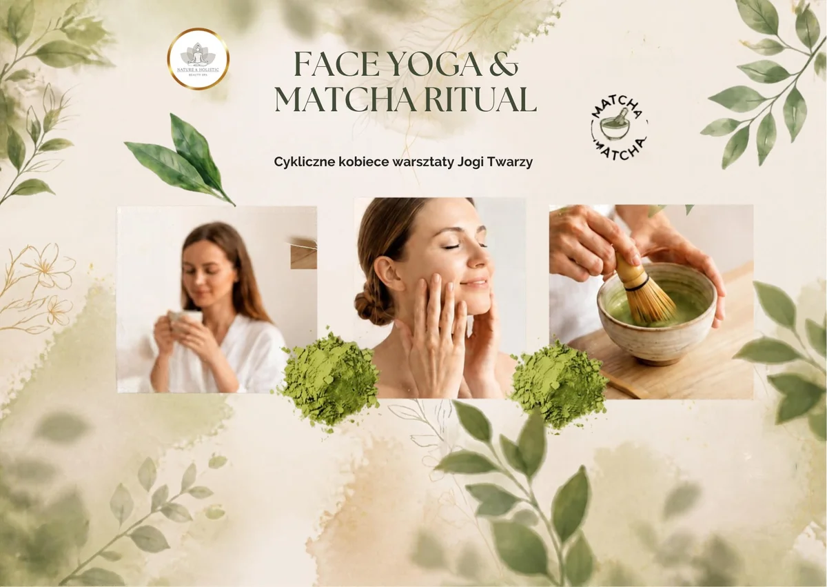 Grafika promocyjna wydarzenia FACE YOGA & MATCHA RITUAL w Mińsku