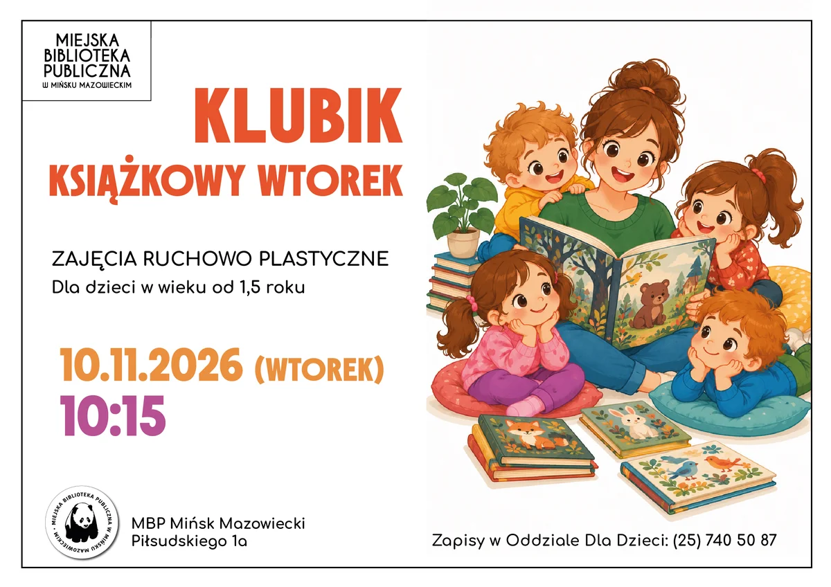 Grafika promocyjna wydarzenia Klubik Książkowy Wtorek