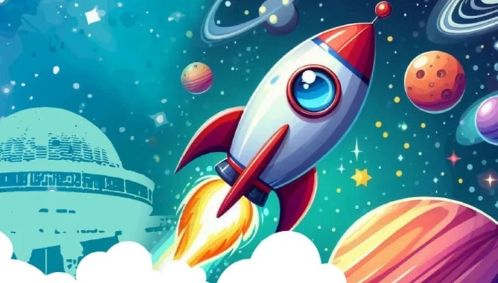 Grafika promocyjna wydarzenia Krok do kosmosu — zajęcia dla tych, którzy marzą o locie w kosmos