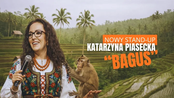 Grafika promocyjna wydarzenia Katarzyna Piasecka – nowy program stand-up „BAGUS” w Mińsku Mazowieckim