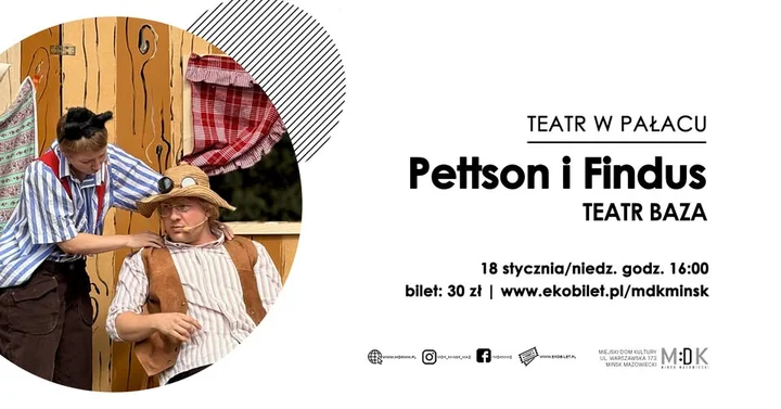 Grafika promocyjna wydarzenia Pettson i Findus — spektakl dla dzieci w Teatrze w Pałacu
