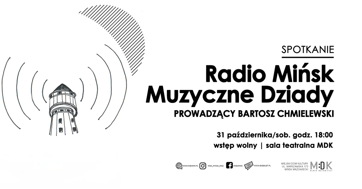 Grafika promocyjna wydarzenia Radio Mińsk – Muzyczne Dziady w MDK
