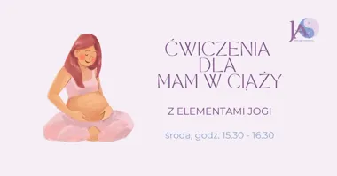 Grafika promocyjna wydarzenia Ćwiczenia z elementami jogi dla mam w ciąży w Mińsku Mazowieckim
