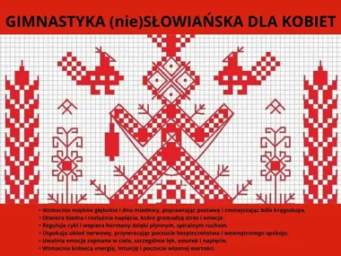 Grafika promocyjna wydarzenia Gimnastyka Słowiańska w Mińsku Mazowieckim – delikatne zajęcia na rozluźnienie ciała