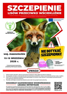Grafika promocyjna wydarzenia Jesienna akcja szczepienia lisów przeciwko wściekliźnie