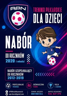 Grafika promocyjna wydarzenia Nowy sezon 2026/2027 z APN Mińsk Mazowiecki – start treningów