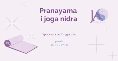 Grafika promocyjna wydarzenia Pranayama i joga nidra — praktyka oddechu i głęboki relaks
