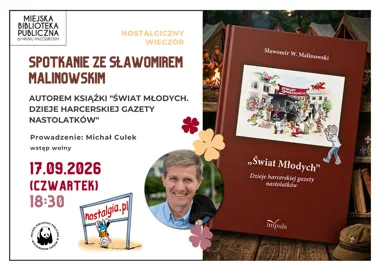 Grafika promocyjna wydarzenia Spotkanie autorskie ze Sławomirem Malinowskim