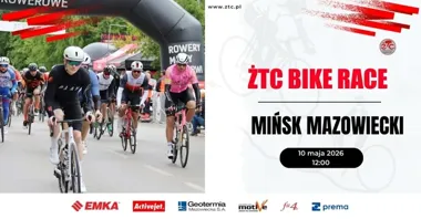 Grafika promocyjna wydarzenia ŻTC BIKE RACE — Mińsk Mazowiecki