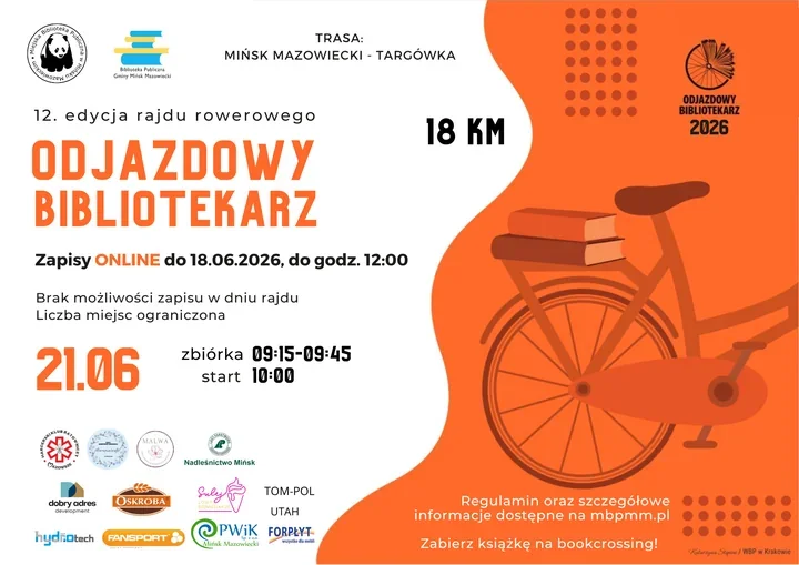 Rower, książka i piknik w trasie - Mińsk szykuje się na „Odjazdowego Bibliotekarza”