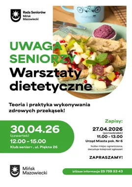 Seniorzy w Mińsku Mazowieckim poznają zasady zdrowego jedzenia przy wspólnym gotowaniu