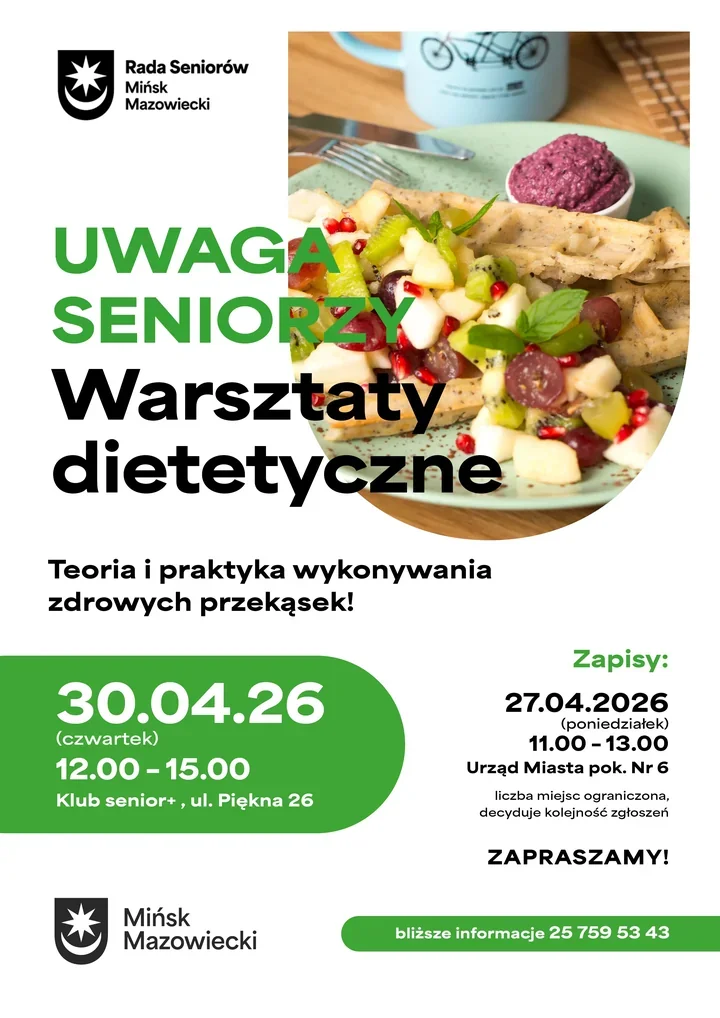 Seniorzy w Mińsku Mazowieckim poznają zasady zdrowego jedzenia przy wspólnym gotowaniu