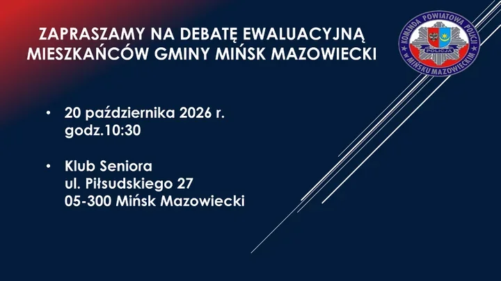 Debata o bezpieczeństwie w Mińsku Mazowieckim. Policja podała termin