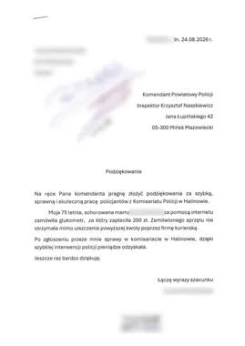 Seniorka straciła 200 zł za internetowy zakup. Policjanci odzyskali pieniądze