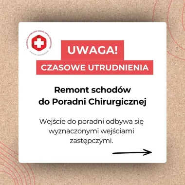Remont schodów przy poradni chirurgicznej wymusił zmianę wejścia dla pacjentów